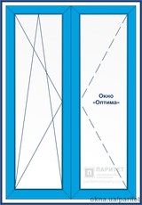Балконная штульповая цельностеклянная дверь Оптима